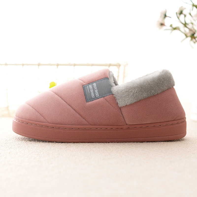 Extra Size 46 47 Women Men Winter Cotton Slippers Thick Bottom Wrap Heel Cotton Shoes Warm Indoor Home Cotton Shoes Plus Size