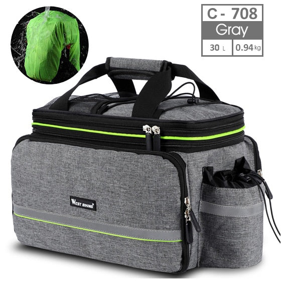 Waterproof Bicycle Saddle Bag Reflective 20L Large Capacity Tail Rear 3 in 1 Trunk Bag Road Mountain Luggage Carrier Bike Bags