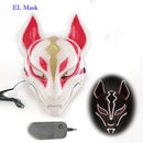 Anime Expro Decor Japanese Fox Mask Neon Led Light Cosplay Mask Halloween Party Rave Led Mask Dance DJ Payday Costume Props