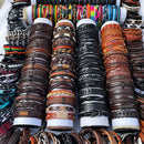 50PCS/Lot Random Surfer Bracelet Handmade Men&#39;s Women&#39;s Mix Styles Braided Leather Cuff Bracelets Jewelry Party Gift  MX3
