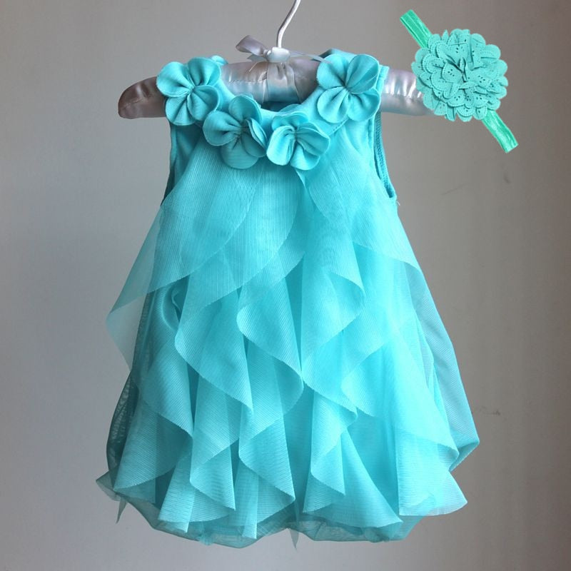 Baby Mädchen Kleid 2022 Sommer Chiffon Partykleid Kleinkind 1 Jahr Geburtstag Kleider Mädchen Kleidung &amp; Stirnband Vestidos