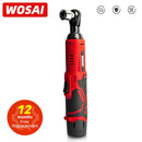 WOSAI 45NM llave eléctrica inalámbrica 12V 3/8 juego de llaves de trinquete ángulo taladro destornillador para quitar tornillo tuerca herramienta de reparación de automóviles