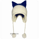 BomHCS Cute Fox Ears Beanie Winter Warm 100% Gorro de punto hecho a mano