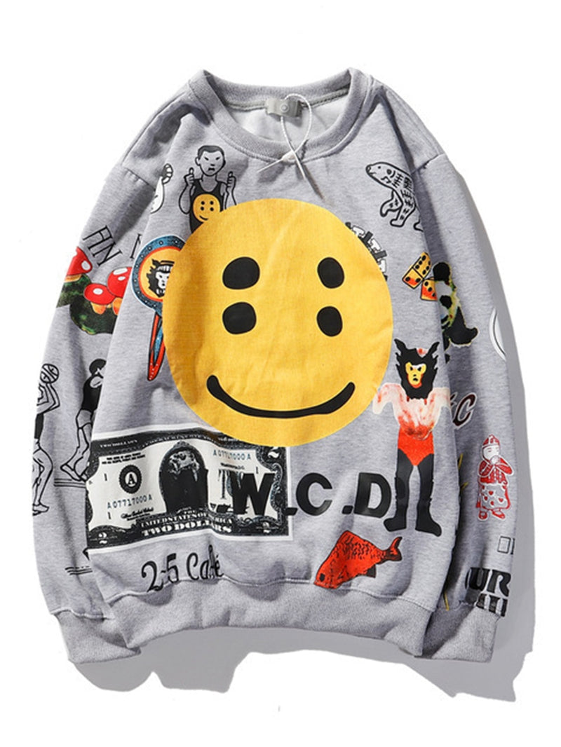 Kanye West Graffiti Letter Print Plus Velvet Sweatshirt Men And Women Harajuku Fleece Hoodie Hip Hop Stranger Things Hooded