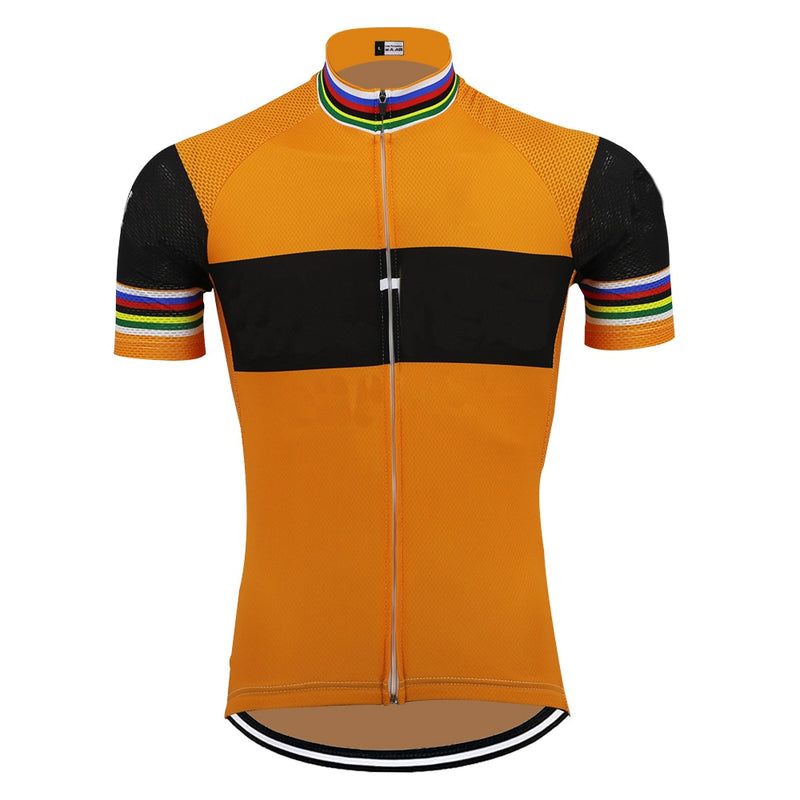 Retro ciclismo jersey equipo bicicleta jersey transpirable manga corta ropa ciclismo deportes al aire libre clásico ciclismo ropa