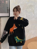 Cartoon Embroidery Sweaters Women&
