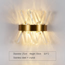 Envío rápido, luz de pared interior moderna de cristal dorado para dormitorio, mesita de noche, decoración de sala de estar, aplique LED, lámpara de baño