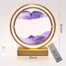 Pintura de arena movediza de descompresión de arte LED, decoración de reloj de arena, rotación de 360 ​​grados, pintura de arena decorativa única