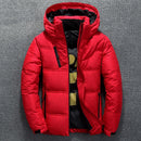 Winter Warm Men Jacket Coat Casual Autumn Stand Collar Puffer Thick Hat White Duck Parka Male Men&