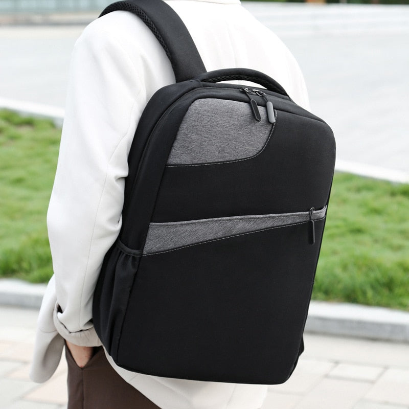 Nueva mochila de negocios para hombres con diseño de carga USB, mochila de negocios para hombres, mochila de viaje para hombres, bolsa de nailon de retazos, mochila para ordenador portátil para hombres