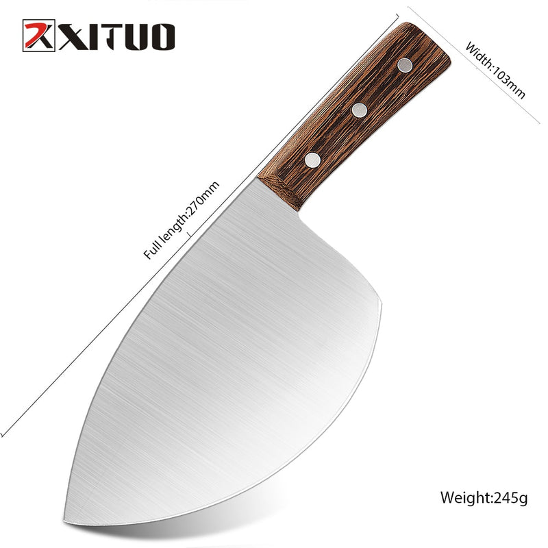 XITUO Superior Professional Handmade Forged Carbon Steel Chef Kitchen Slicing Chopping Kitchen Knife Traditional Cooking Tools