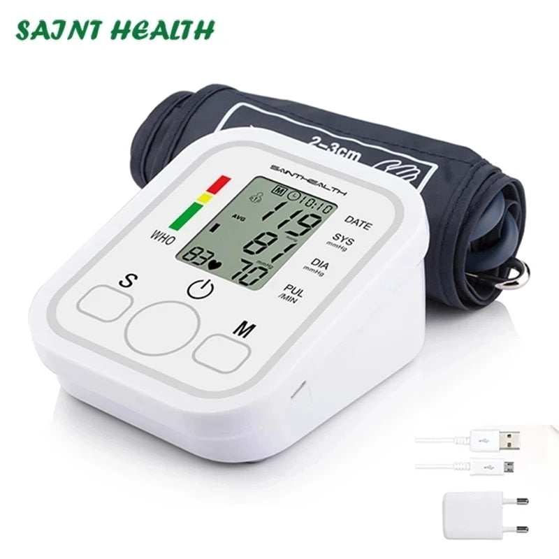 Automatic Digital  Lcd  Upper Arm Blood Pressure Monitor Heart Beat Rate Pulse Meter Tonometer Sphygmomanometers pulsometer