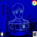 Led-Licht Anime Attack on Titan Armin Arlert für Schlafzimmerdekoration Nachtlicht Kindergeburtstagsgeschenk Manga Shingeki No Kyojin 3D-Lampe