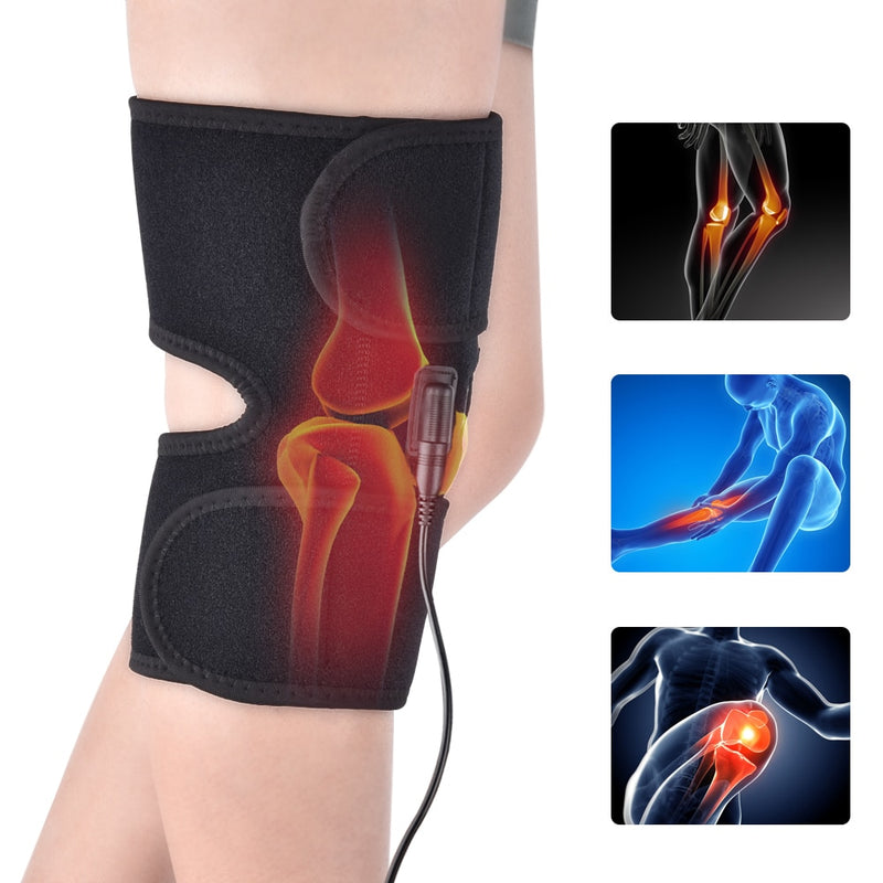 Heating Knee Massage Pad Brace Support Thermal Heat Therapy Wrap Hot Compress Massager Cramps Arthritis Pain Relief Health Gift