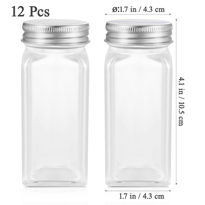 3-12 STÜCKE Set Gewürzglas Quadratischer Glasbehälter Gewürzflasche Küche Outdoor Camping Gewürzbehälter Glas Versiegeltes Glas