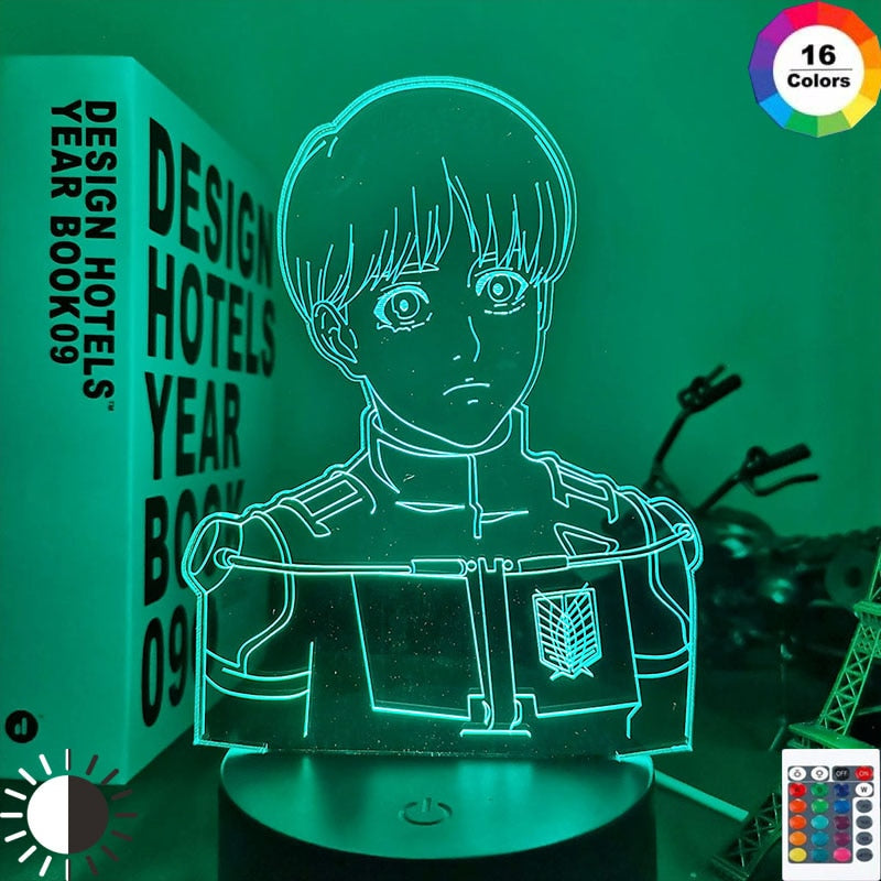 Luz Led de Anime Attack on Titan Armin Arlert para decoración de dormitorio, luz nocturna, regalo de cumpleaños para niños, lámpara 3d de Manga Shingeki No Kyojin