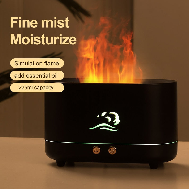 180 ML USB Ätherisches Öl Diffusor Simulation Flamme Ultraschall Luftbefeuchter Home Office Lufterfrischer Duft Beruhigen Schlaf Zerstäuber