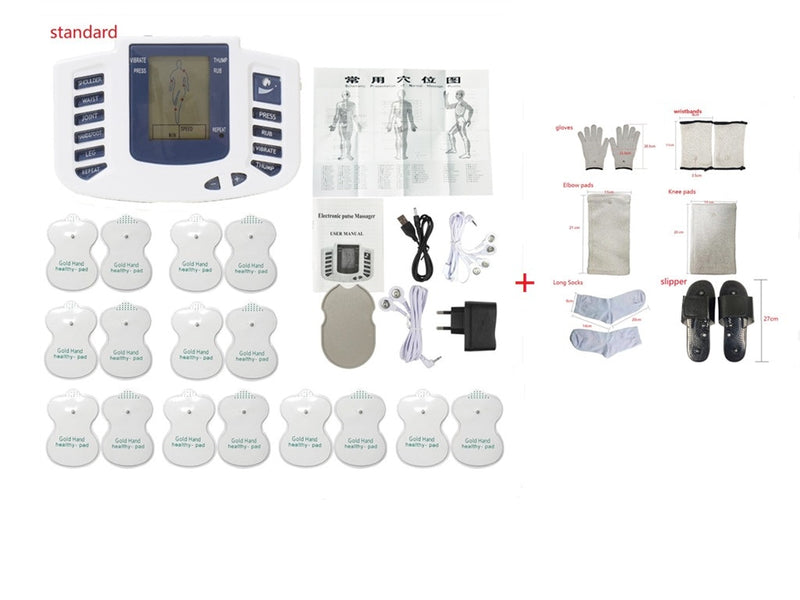 Estimulador muscular eléctrico Tens JR-309A, terapia muscular Digital, masaje corporal completo, relajación, 16 almohadillas, pulso Ems, acupuntura, cuidado de la salud