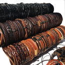 50PCS/Lot Random Surfer Bracelet Handmade Men&#39;s Women&#39;s Mix Styles Braided Leather Cuff Bracelets Jewelry Party Gift  MX3
