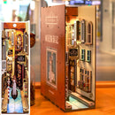 Cutebee DIY Bücherecke Miniaturen Regaleinsatz Buchstütze Puppenhaus Modell Roombox Bausatz Holz Bücherregal Spielzeug Geschenke 3D Haus