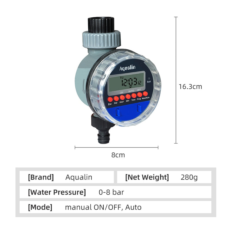 2pcs  Electronic LCD Display Home  Ball Valve  Water Timer Garden Irrigation Watering Timer Controller System