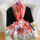 2022 180*90cm Women Scarf Summer Silk Shawl Lady Wrap Soft Female Europe Designer beach bandanna foulard muffler girl pareo