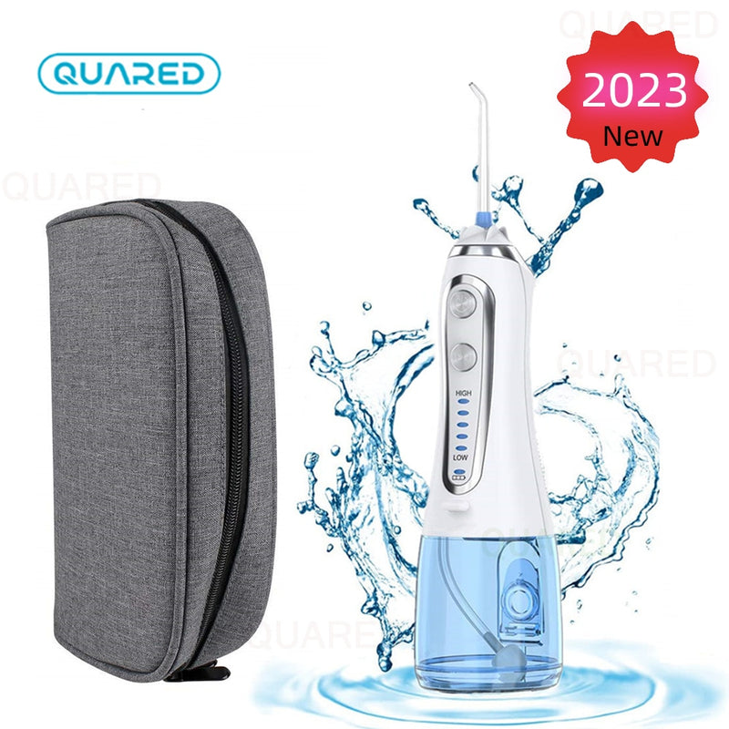 5 Mode Oral Irrigator USB Rechargeable Dental Floss 300ml Portable Dental Water Flosser Oral Water Jet &amp; Bag h2flosser Blue