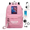 New Stranger Things backpack HELLFIRE Multifunction USB Charging Travel Canvas Student Backpack For Teens Boys Girls School Bag