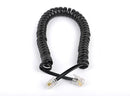 Telephone curly spring coiled cable with RJ10 (4P4C) modular plugs
