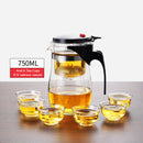 Tea Pots Heat Resistant Glass Tea Pot Tea Infuser Chinese Kung Fu Tea Set Kettle Coffee Glass Maker Convenient Office Tea Sets