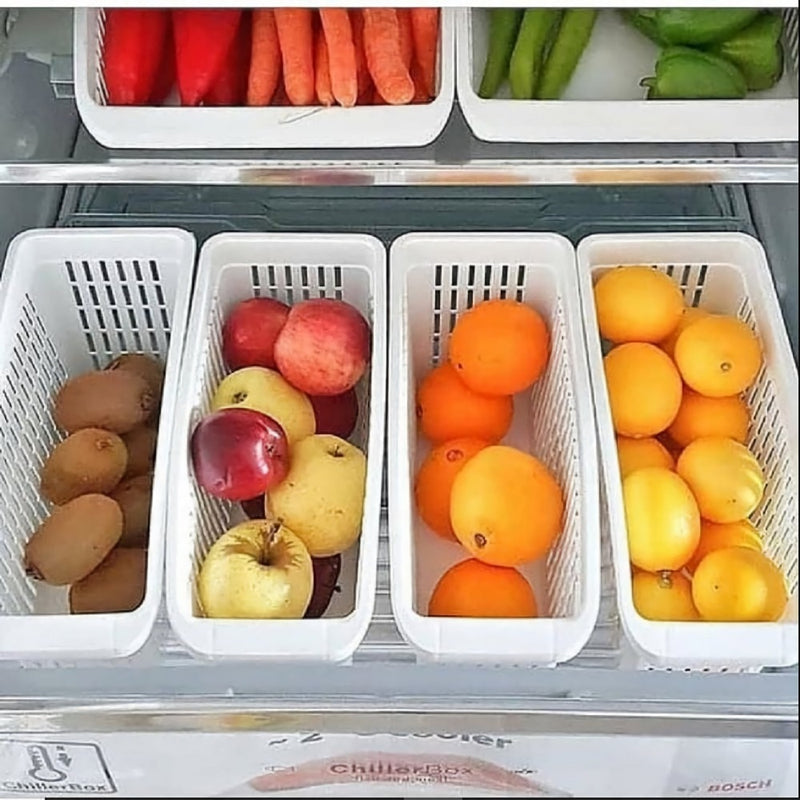 Kitchen Refrigerator Organizer Basket Container Drawner Adjustable Storage Box Retractable Drawer Space Saver Slide Fridge Rack