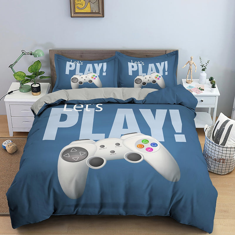 Video Game Bed Sets for Boys Gamer Comforter Gaming Themed Bedroom Decor Game Bedding Set Home Textile