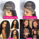 13x4 Curly Human Hair Wig Kinky Curly Lace Front Wigs For Women Transparent Lace Frontal Human Hair Wigs Deep Wave Frontal Wig