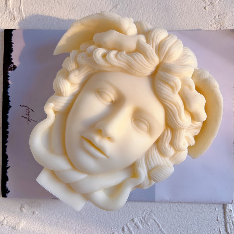 Medusa Bust Candle Mold Greek Sculpture Body Face Snake Hair Figure Wax Candles Silicone Mould