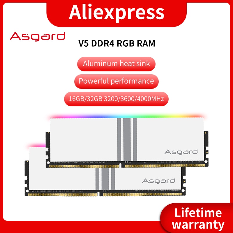 Asgard V1 Black Knight RGB RAM 16 gb PC Memoria RAM Memoria Computadora Escritorio DDR4 PC4 8g 16g 3200mHZ 3600Mhz DIMM RGB