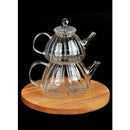 Tetera de té turco, tetera de borosilicato, tetera de vidrio resistente al calor, tetera resistente al calor, botella práctica, té de flores a base de hierbas