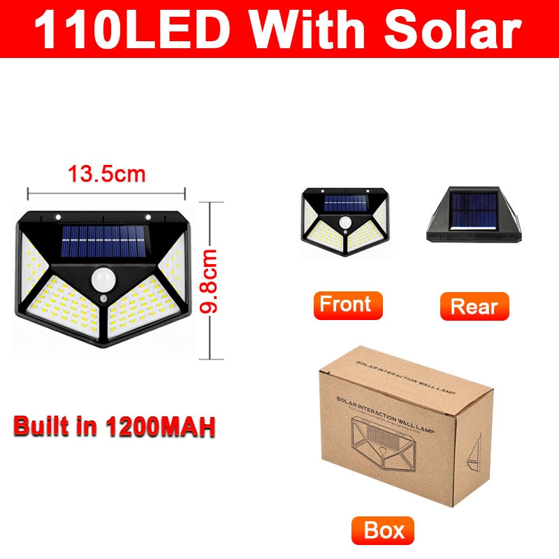 Farola Solar de 10000 vatios, lámpara Solar LED de inducción 108COB, resistente al agua, 1000000LM, luz más brillante, linterna de 10000mAH para jardín