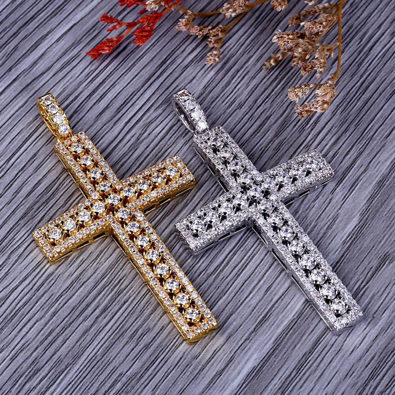 TOPGRILLZ Hip Hop Rock Male Female Jewelry Necklace Gold/Silver Color Iced Out Micro Pave Cubic Zircon Cross Pendant Necklaces