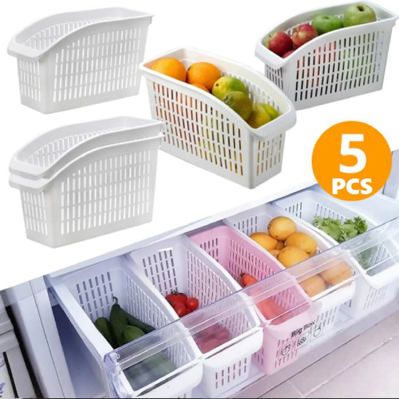 Kitchen Refrigerator Organizer Basket Container Drawner Adjustable Storage Box Retractable Drawer Space Saver Slide Fridge Rack