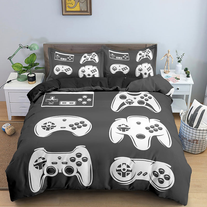 Video Game Bed Sets for Boys Gamer Comforter Gaming Themed Bedroom Decor Game Bedding Set Home Textile
