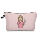 Cartoon Ladies Nurse Printed Cosmetic Bags Foldable High Capacity Women Makeup Bag Eco Reusable Storage Bag Chic Pencil Case