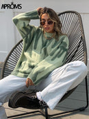 Aproms Multi Striped Knitted Soft  Sweaters Women Autumn Winter Long Jumpers Pullovers Streetwear Loose Outerwear 2022
