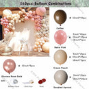 Doubled Dust Pink Boho Wedding Engagement Decoration Chrome Rose Gold Nude Balloons Garland Ballon Arch Global Birthday Decor