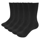 YUEDGE Mens 5Pairs/Pack Performance Cotton Moisture Wicking Sports Hiking Workout Training Cushion Crew Socks  Size 37-46 EU
