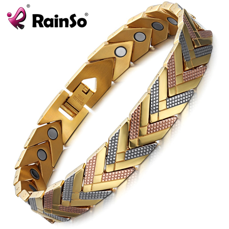 Rainso Health Care Magnetarmband für Frauen, Edelstahl, Bio-Energie, Armreif, Wikinger, Mode, Mädchen, Schmuck