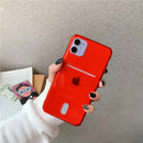 Clear Card Holder Phone Case For iPhone 12 Mini 11 Pro Max XS MAX XR X 7 8 Plus Bumper Solid Color Credit Slot Back Cover