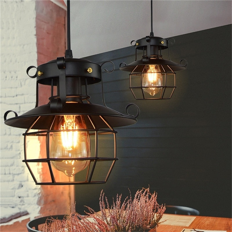 Retro Vintage Industrial Chandelier Lampshade Antique Ceiling Lamp for Home Cafe(Without Bulb)