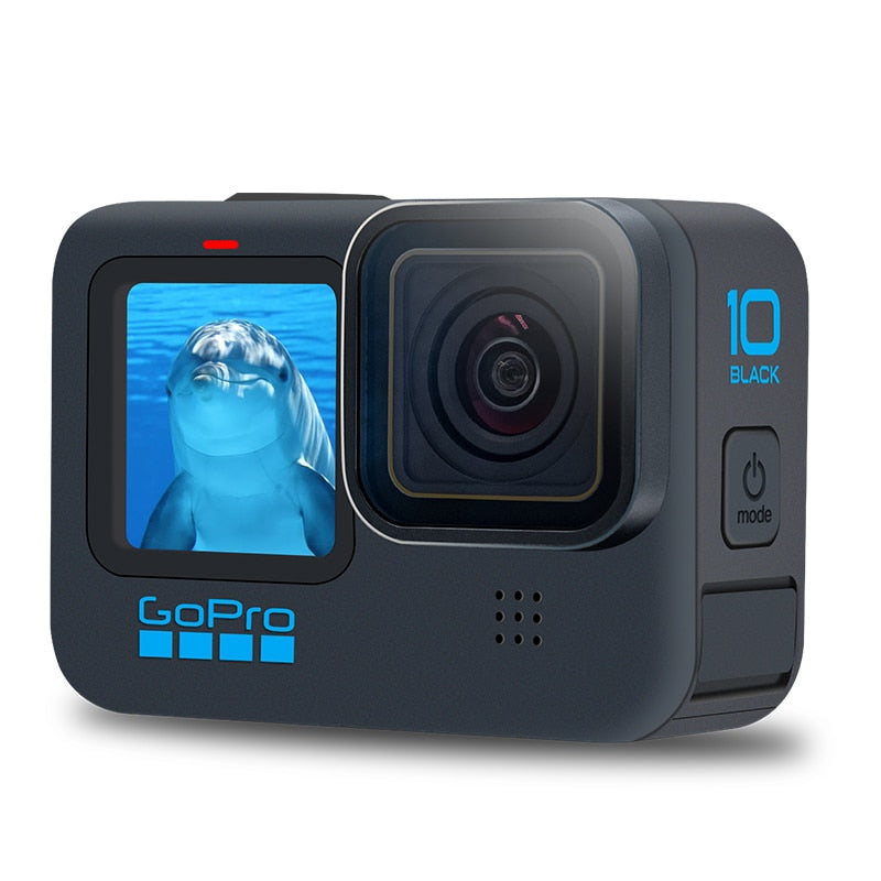 GoPro HERO 10 Black Unterwasser-Actionkamera 4K 5.3K60 Video, Helm-Sportkamera 23MP Fotos, 1080p Live-Streaming Go Pro HERO10
