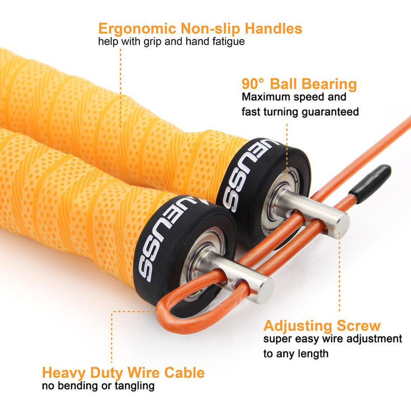 High Speed Jump Rope Professional Adjustable Skipping Rope With Portable Bag Skip Rope Anti-Slip Handle For Double Under Orange