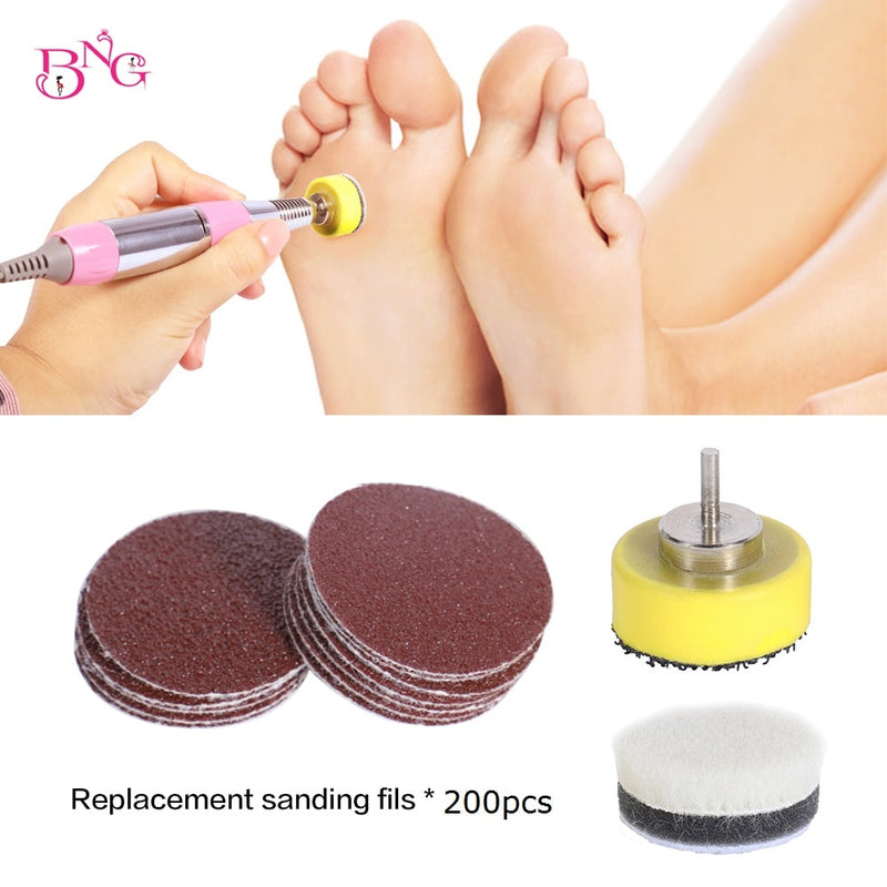 200pcs Electric Callus Peel Remover Replace Foot Sanding File Hard Dead skin Polisher Exfoliating Grinding Pedicure Tool Smooth